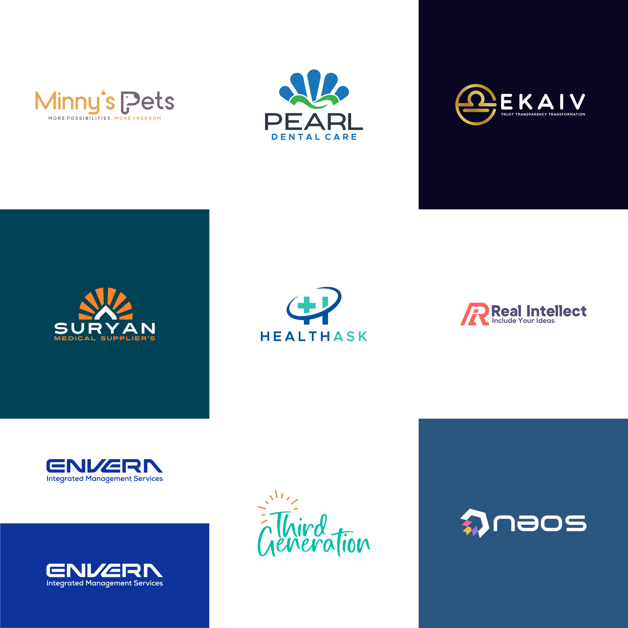 Logos, month, December 2022, Minny Pets, Pearl, Ekaiv, Suryan, HealthAsk, Real Intellect, Envera, Third Generation, Naos